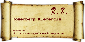 Rosenberg Klemencia névjegykártya